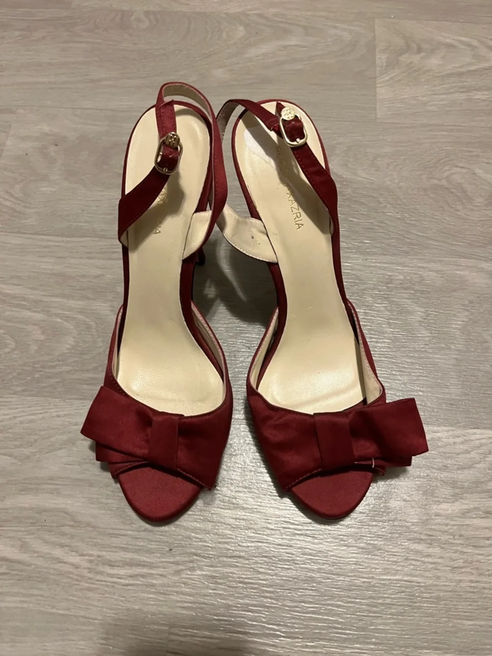 BCBGMaxAzria Red Satin Bow‎ Slingback Heels